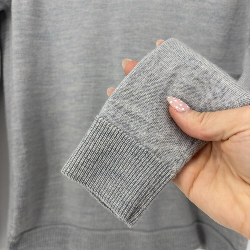 Lululemon‎ Tied To You Sweater Size 4 Heathered Gray Wool Long Sleeve *Read* - Picture 3 of 8